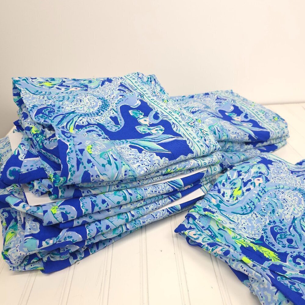 Lilly Pulitzer Bal Harbour Palazzo Pants Wide Leg Sea Sirens Blue Current NWOT